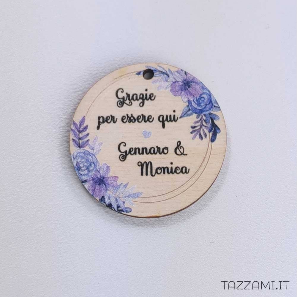 Segnaposto Matrimonio fiori Lilla Personalizzato con Nomi ...